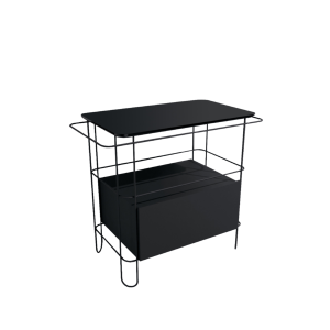 Struktur aus Edelstahl mit Platte aus Steinzeug und Schublade aus lackiertem Holz von Ceramica Flaminia FI75SCNE CERAMICA FLAMIN