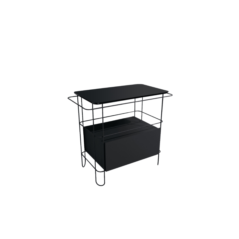 Stainless steel structure with stoneware top and Ceramica Flaminia FI75SCNE lacquered wood drawer CERAMICA FLAMINIA - 1