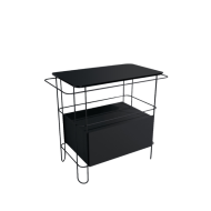 Structure en acier inoxydable avec plateau en grès et tiroir en bois laqué Ceramica Flaminia FI75SCNE CERAMICA FLAMINIA - 1