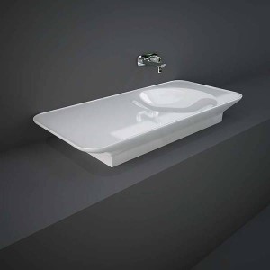 VALET Wall hung washbasin 112 cm left shelf Rak Ceramics VALWB11300AWHA RAK CERAMICS - 1
