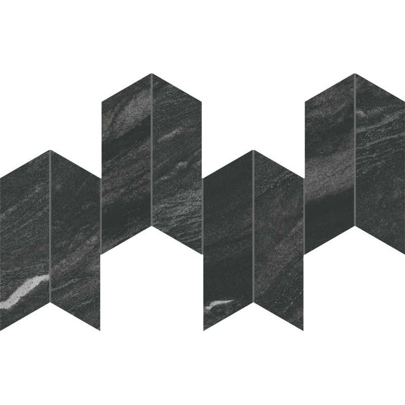 Marvel Diva Black Tempest Mosaico Chevron 17,5x46,3  Velvet  - CERAMICHE ATLAS CONCORDE AYD5 CERAMICHE ATLAS CONCORDE - 1