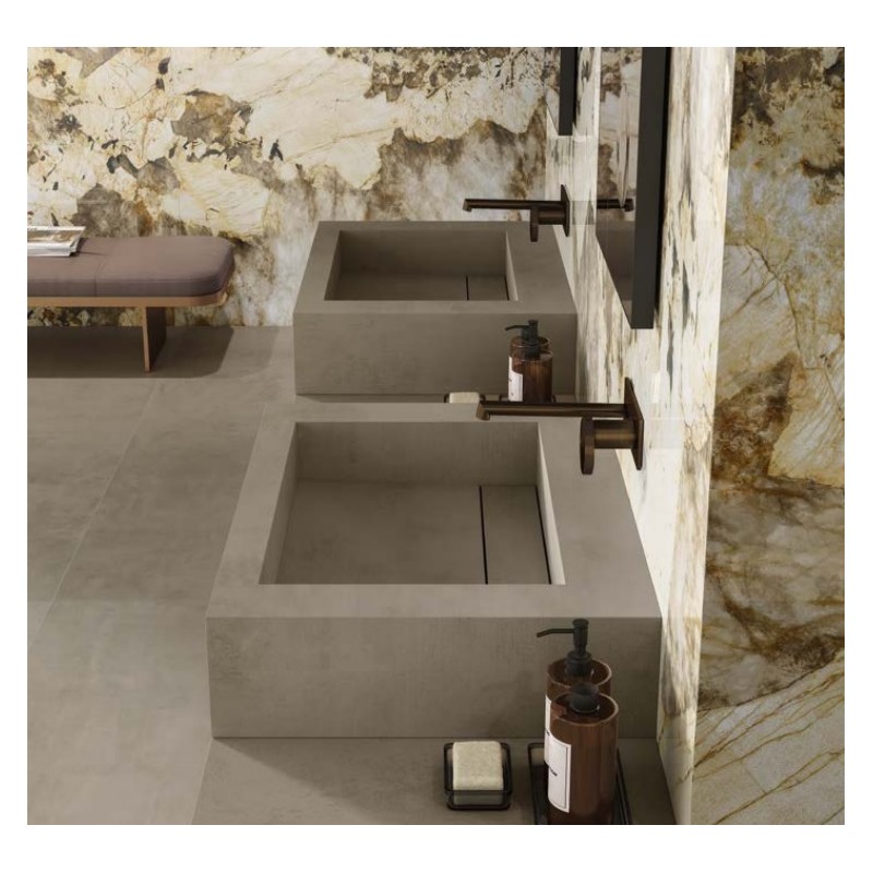 Badezimmerschrank HABITAT UP A Rechteckiges Aufsatzwaschbecken aus Steinzeug ATLAS CONCORDE