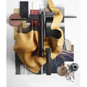 INVERSO RIGATO Waschtischmischer mit Stop&Go-Ablaufgarnitur und flexiblen Schläuchen GESSI GESSI SPA  - 2