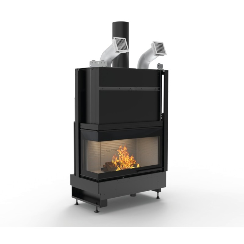 Fireplace ECOMONOBLOCCO Wood-burning fireplace WTX 90 Corner PALAZZETTI
