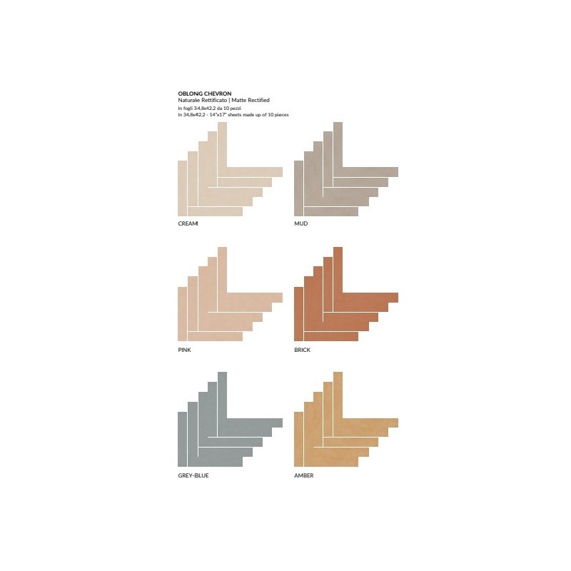 THE COLOR OBLONG CHEVRON 34,8X42,2 AMBER SQ - FIORANESE CERAMICHE TH539CH FIORANESE CERAMICHE - 1