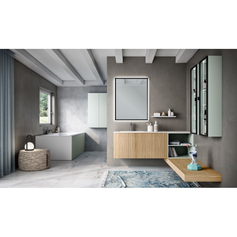 Elite Badezimmerschrank H200xB155,3xP50 cm Zusammensetzung ELI 12 - Hafro - Geromin