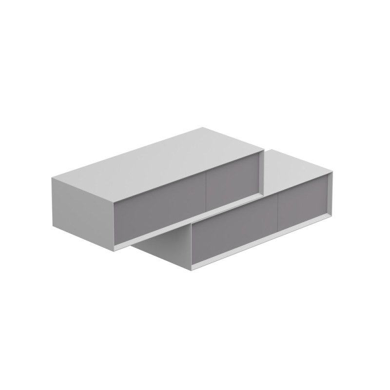 GSG PARIGI Mobile Parigi in MDF laccato bianco L180xP52 cm composto da 2 mobili rettangolari (Fissaggi inclusi)