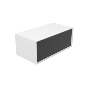 GSG MILANO Meuble Milano en MDF laqué blanc L100xP52 avec plateau en résine et tiroir push and pull