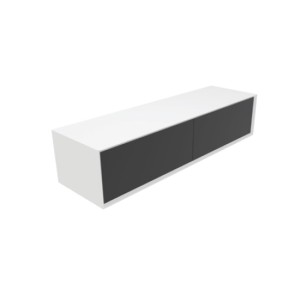 GSG MILANO Mobile Milano in white lacquered MDF L180xD52 with resin top and two push and pull drawers