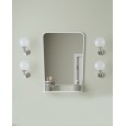 Vintage Mirrors Boogie Mirror with shelf L58xH83xD16 with white finish DEVON&DEVON - 1