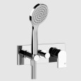 VIA MANZONI Außenteil 2-Wege-Wand-Brausebatterie mit Umsteller, Wasseranschluss, Halterung und Handbrause GESSI