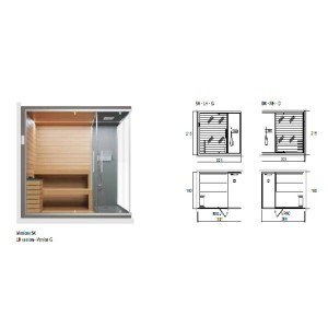 ETHOS G Sauna + Shower Space W.301 x D.180 x H.215 TIGLIO HPL - Hafro - Geromin HAFRO-GEROMIN - 1