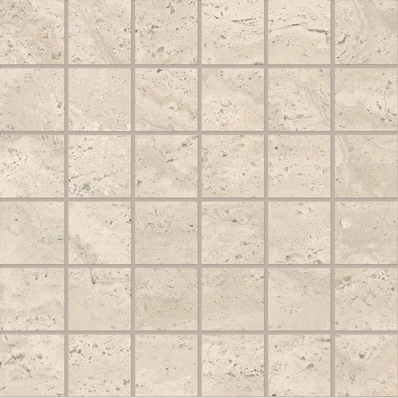 DUALTRAVERTINE PORO APERTO MOSAICO 5X5 BEIGE SILKTECH 30X30 - EMILCERAMICA ENTG EMILCERAMICA - 1