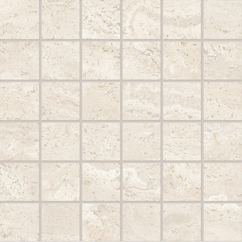 DUALTRAVERTINE PORO APERTO MOSAIC 5X5 WHITE SILKTECH 30X30 - EMILCERAMICA ENTH EMILCERAMICA - 1