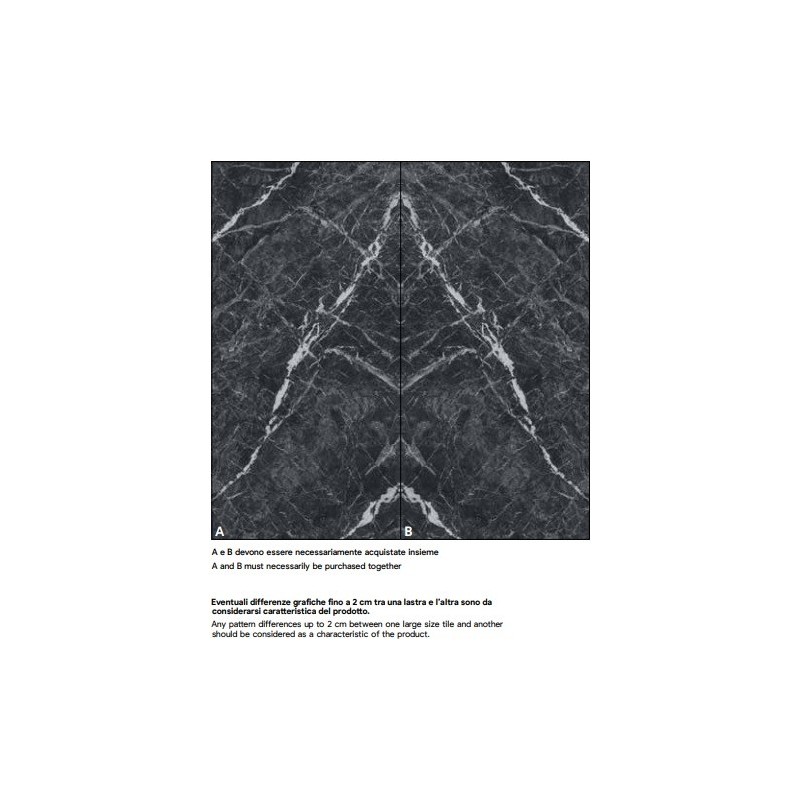 CAESAR BLACK B LUCIDO 160X320cm 12mm - SAIME CERAMICHE T616281 SAIME CERAMICHE - 1