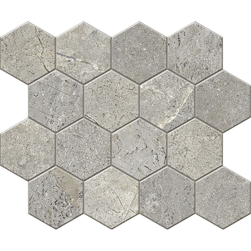 EVERSTONE MOSAIC ESAGONO EVER GREIGE 25X30 cm - CERCOM CERAMICHE  1089758