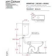 ARTCERAM HERMITAGE LOW LEVEL CERAMIC CISTERN WITH COVER HEC005 ARTCERAM - 2