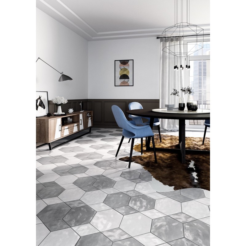 MATERIA PRIMA ESAGONA GREY VETIVER 24X27,7cm 10mm R9 - CIR 1069779