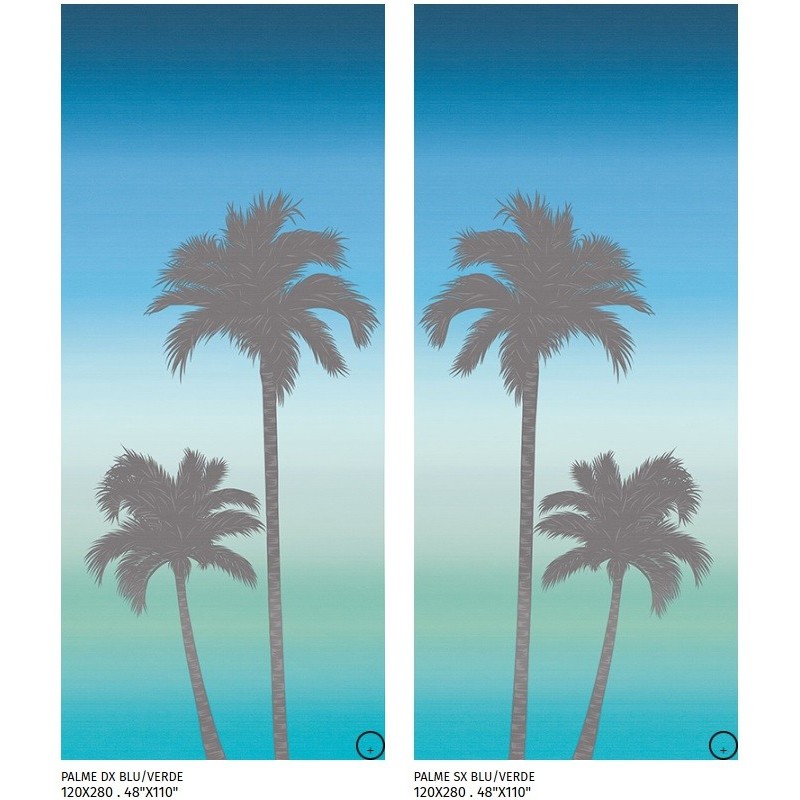 SHOWALL PALME BLU/VERDE DX (B) 120X280cm 6mm - CIR 1093004
