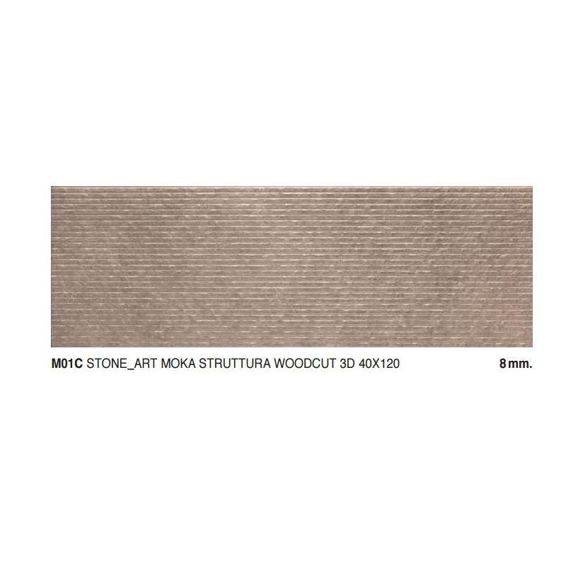 Stone Art MOKA 3D WOODCUT 40X120cm M01C Marazzi