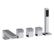 PURE GLAME Wannenarmatur 5 - lochWannenrandmontage mit Handbrause e Swarovski 6P531/DSW BONGIO RUBINETTERIE  - 1