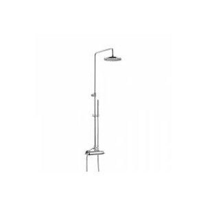 T LEVER External thermostatic shower mixer with tube, shower head and handshower set Chrome  Bongio 31547-DF BONGIO RUBINETTERIE