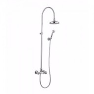 FLEUR BLANC Groupe douche externe avec tube, tête de douche et set de douche duplex Chrome  Bongio 11537-D BONGIO RUBINETTERIE  