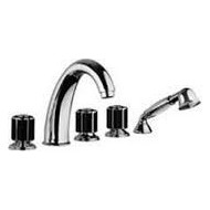 FLEUR NOIR Deck bath mixer 5 holes Chrome  Bongio 12531-D BONGIO RUBINETTERIE  - 1