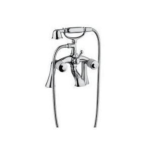 CRISTALLO External bath mixer on pillar with shower set Chrome  Bongio 04527 BONGIO RUBINETTERIE  - 1