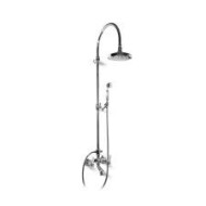 OXFORD LUX External bath mixer with tube, shower head and handshower set duplex Chrome  Bongio 19536-D BONGIO RUBINETTERIE  - 1