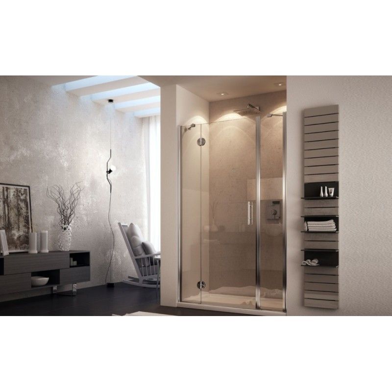 Mono Due Ante Porta Box Doccia  da  100cm Cromo  Cristallo 6mm Trasparente FORTE BOX DOCCIA  - 1