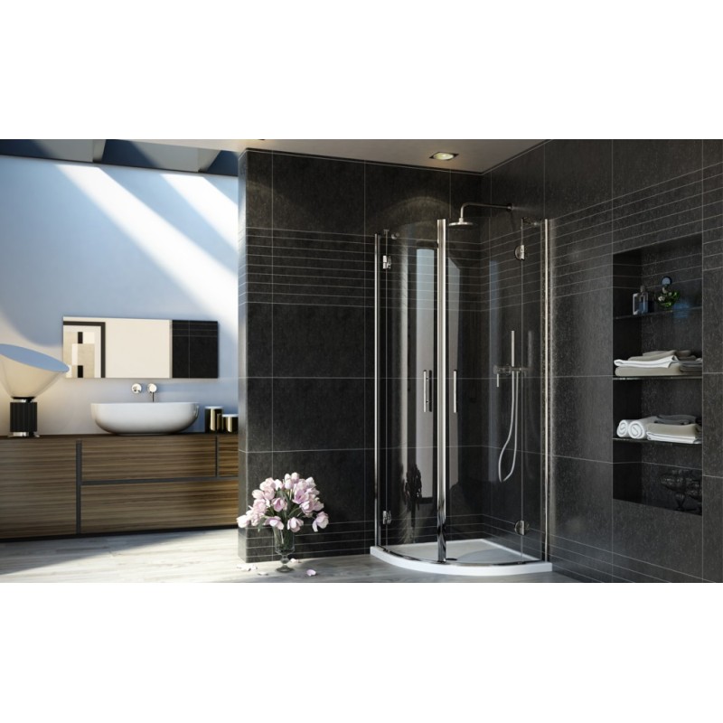 Adriatico Semicircular Panels Shower cabin  from  90X90cm Chrome  Crystal 6mm Transparent FORTE BOX DOCCIA  - 1