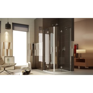 Estro Rettangolare stondato Ante Box Doccia  da  70X90cm Cromo  Cristallo 6mm Trasparente FORTE BOX DOCCIA  - 1