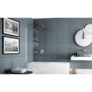 Pharo anta Fissa Sopravasca da  78-80cm Cromo  Cristallo 6mm Trasparente FORTE BOX DOCCIA  - 1