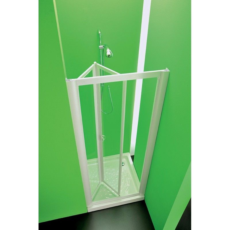 Domino Porta Box Doccia  da  70cm Bianco Cristallo Temperato 3mm Trasparente FORTE BOX DOCCIA  - 1