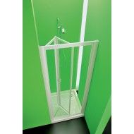 Domino Porta Box Doccia  da  80cm Bianco Cristallo Temperato 3mm Trasparente FORTE BOX DOCCIA  - 1