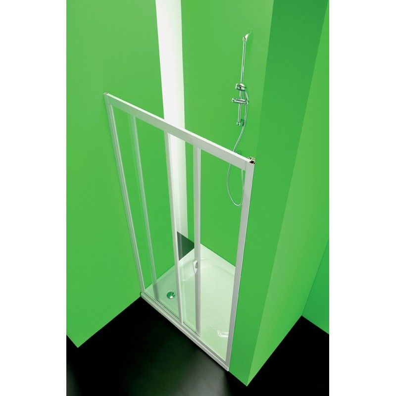 Maestrodue  Porta Box Doccia  da  120cm Bianco Cristallo Temperato 3mm Trasparente FORTE BOX DOCCIA  - 1