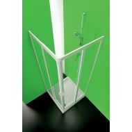 Vela Corner Sliding Panels Shower cabin  from  100X80cm White Crystal Temperato 3mm Transparent FORTE BOX DOCCIA  - 1