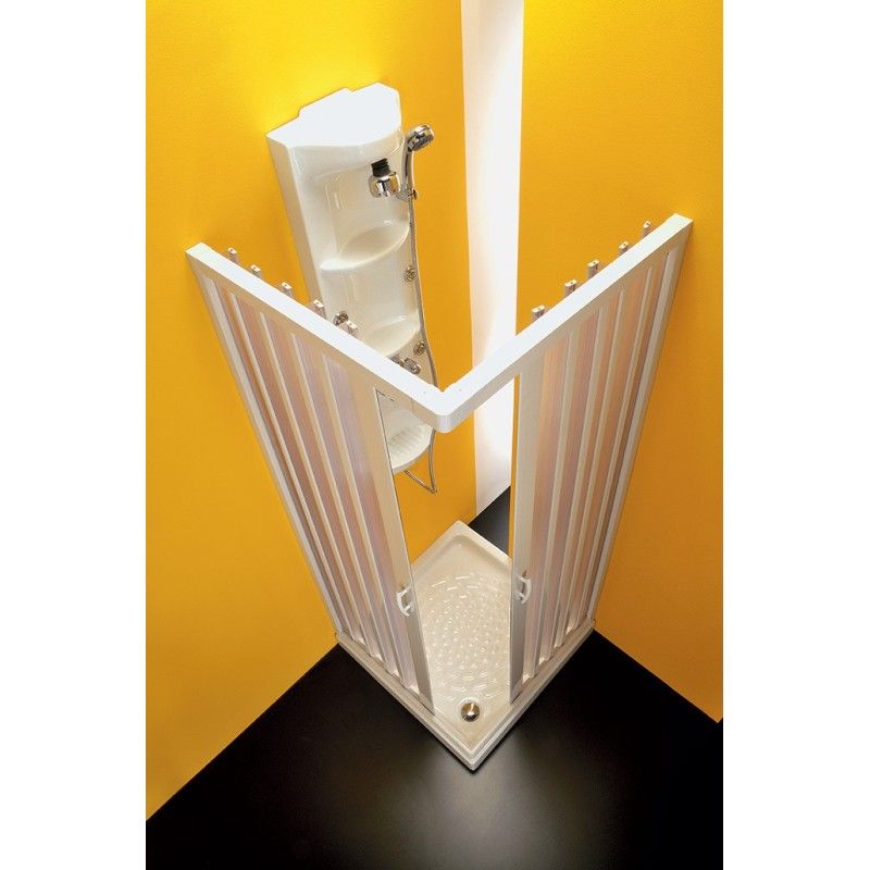 Kappa Angolare Ante Box Doccia  da  70X90cm Bianco PVC Trasparente FORTE BOX DOCCIA  - 1
