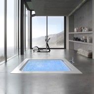 Bolla Q sfioro Wasserstrahlen Weiss Badewanne  190x190 h63xcm Hafro - Geromin