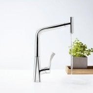 Metris Select 320 Melangeur de cuisine a levier unique   distribution extractible  CROMO  HANSGROHE 14884000 HANSGROHE - 1