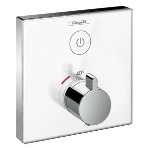 ShowerSelect glass Built-in thermostatic mixer  Bianco for 1 Output   Hansgrohe 15737400 HANSGROHE - 1