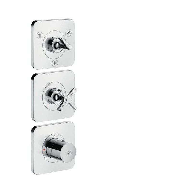 AXOR CITTERIO E Thermostatmodul 380/120 Unterputz fuer 3 Verbraucher mit Rosetten AXOR 36704000 HANSGROHE - 1