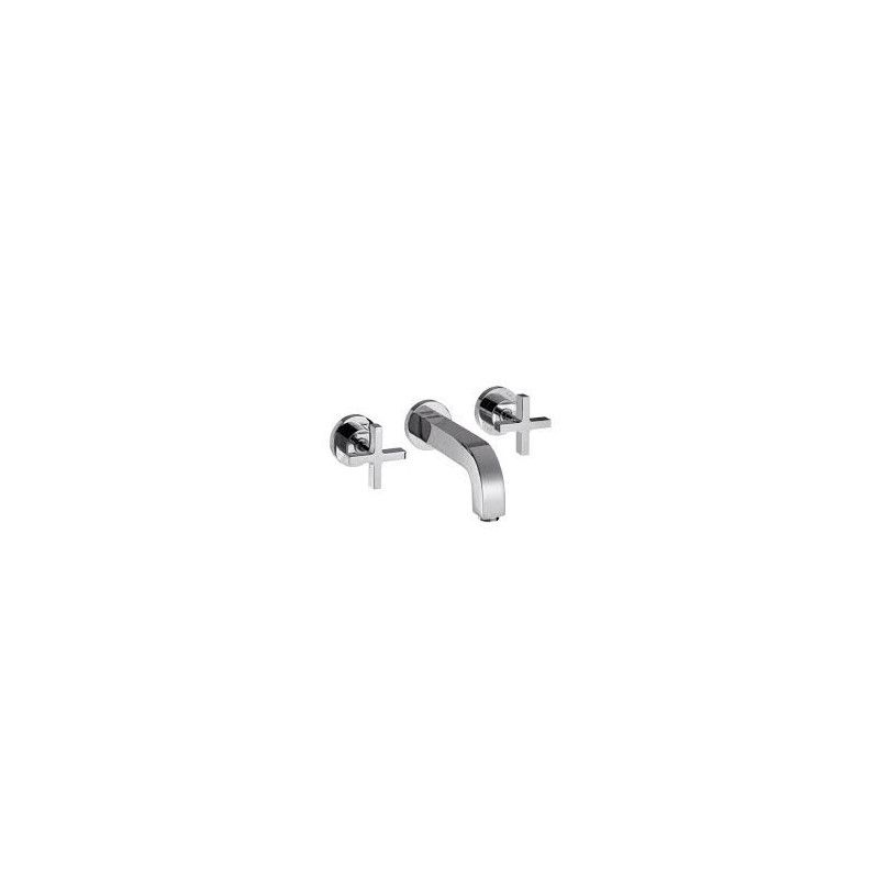 Citterio 3 hole wall-mounted sink tap for wall mounting with spout 162 mm, cross handles and escutcheons Cromo AXOR 39313000 HAN