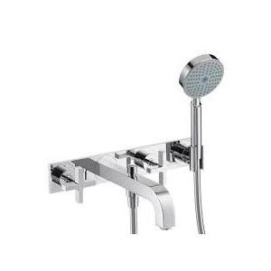 CITTERIO 3 hole wall-mounted bath mixer for wall mounting with cross handles and plate Cromo AXOR 39441000 HANSGROHE - 1