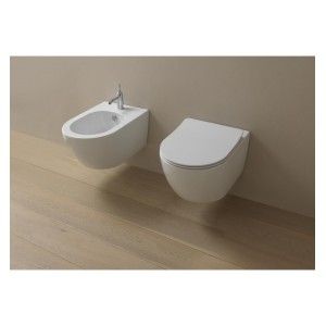 GSG LIKE  Vaso sospeso senza brida con sistema di scarico Smart Clean Bianco lucido 36x52,5 con Copriwc GSG  - 1