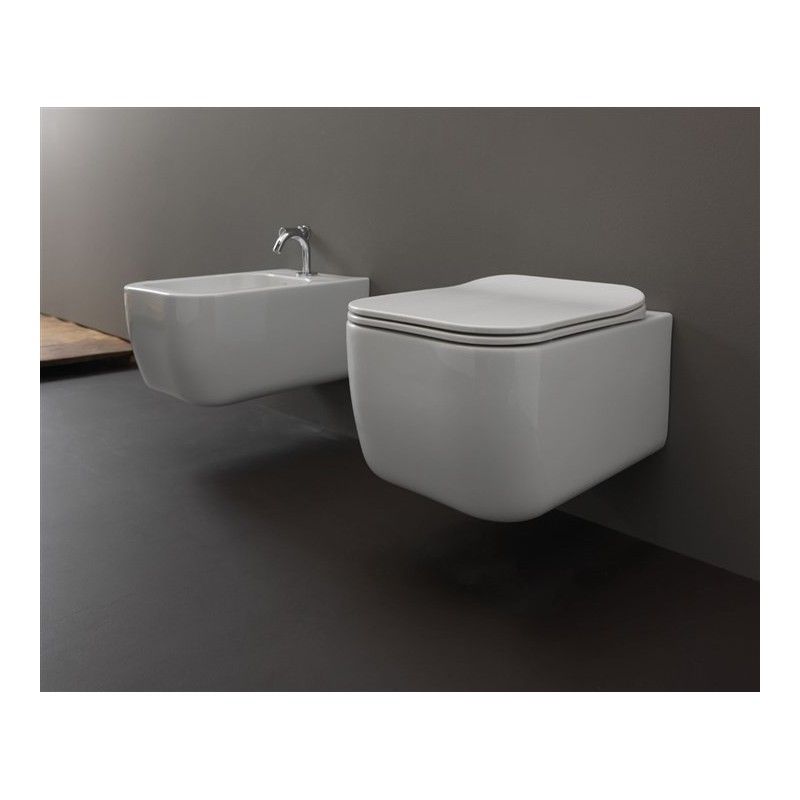 GSG BRIO WC suspendu sans jante avec systeme d'echappement Smart Clean. Fixations et Wc Siege incluses 36x52,5 BRWCSO GSG  - 1