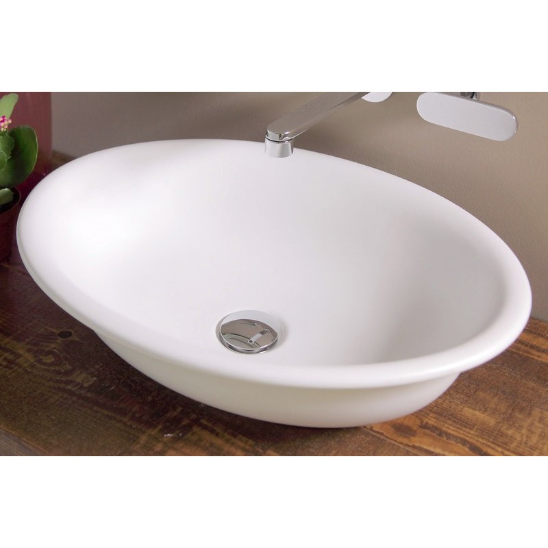BOLL WASHBASIN 56 COUNTERTOP CENTRAL HOLE LATTE  S - Ceramica Flaminia BL56LLAT CERAMICA FLAMINIA - 1