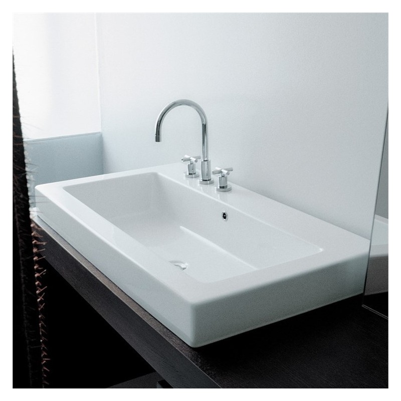 WASHBASIN ACQUAGRANDE 100X55 FANGO  - Ceramica Flaminia 5051FAN CERAMICA FLAMINIA - 1