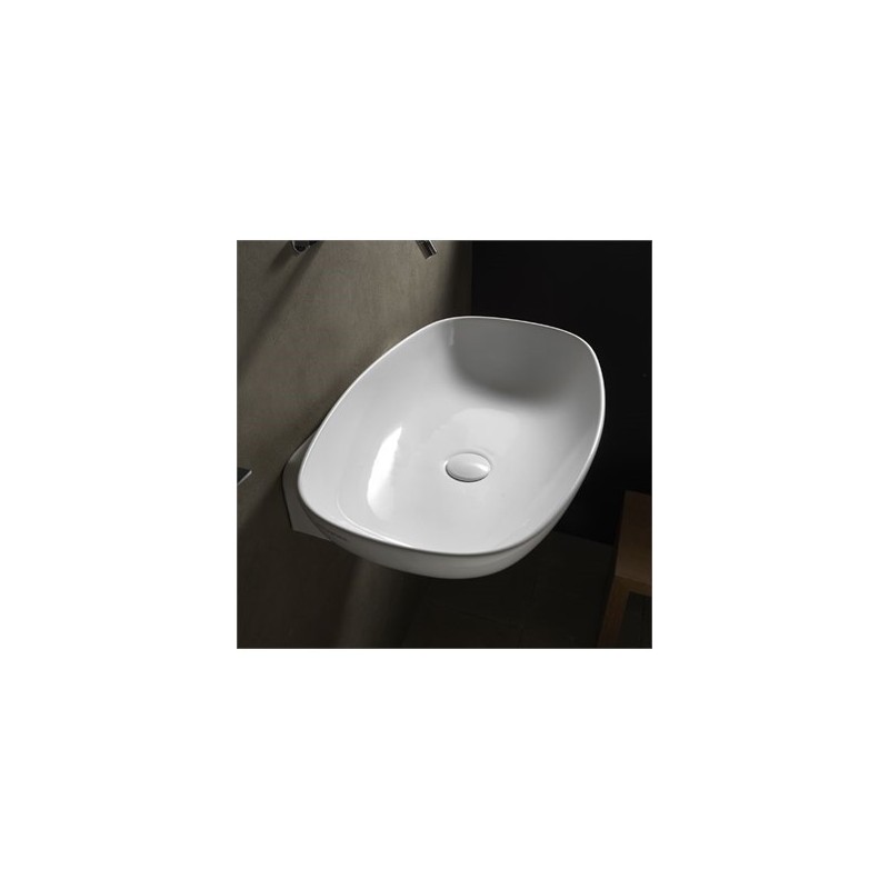 WASHBASIN 75 NUDASLIM COUNTERTOP/WALL-HUNG LATTE   - Ceramica Flaminia ND75LLAT